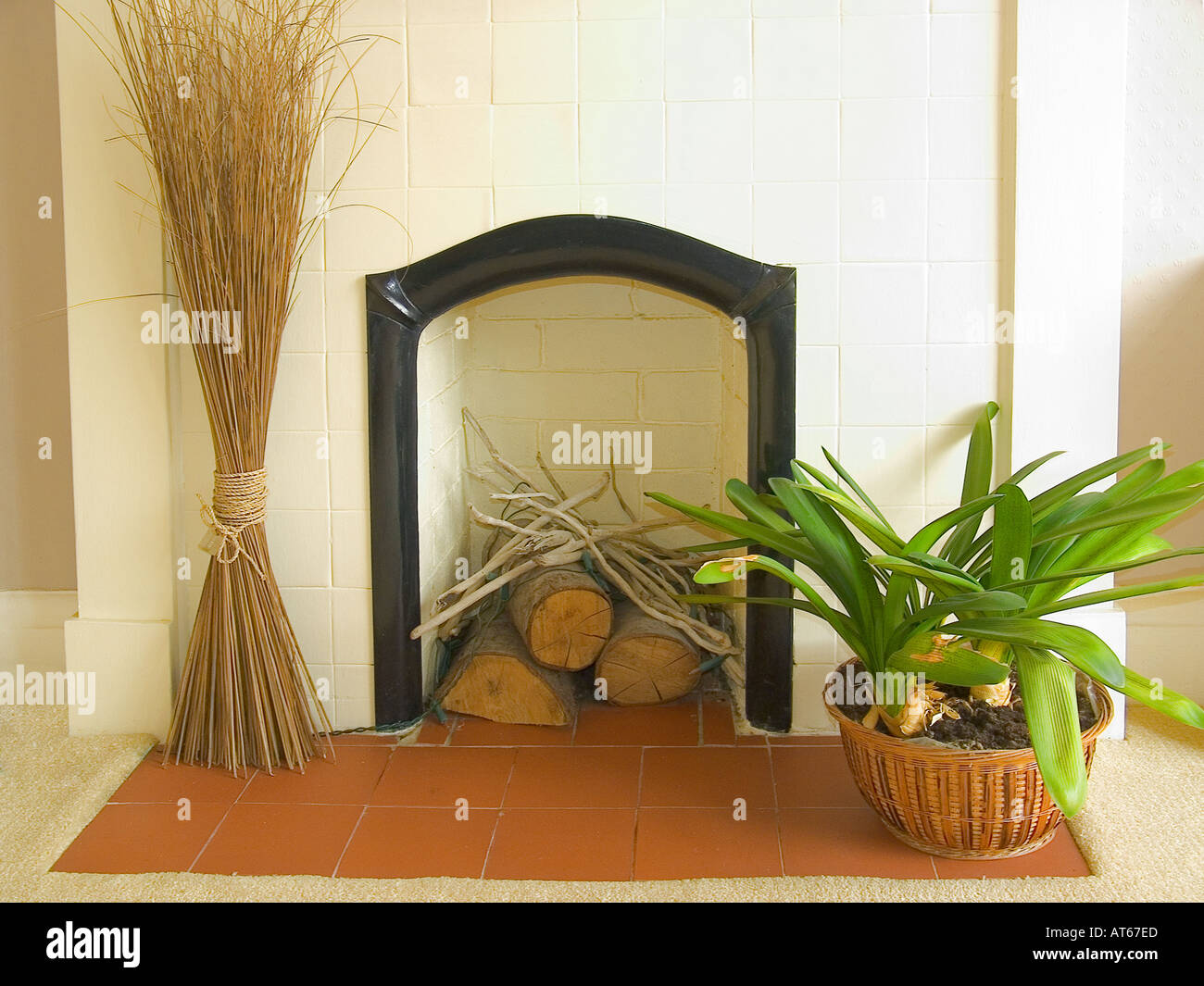 fireplace in home Stock Photo Alamy