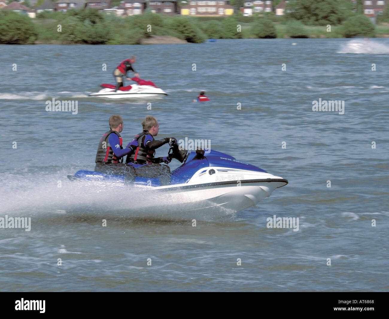 warwickshire kingsbury water park jet ski Stock Photo Alamy