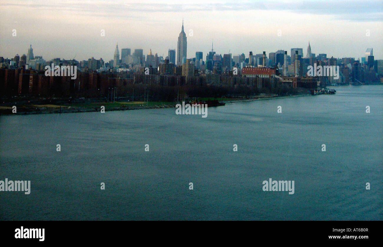 Panoramic View of The New York City Skyline Including East River The ...
