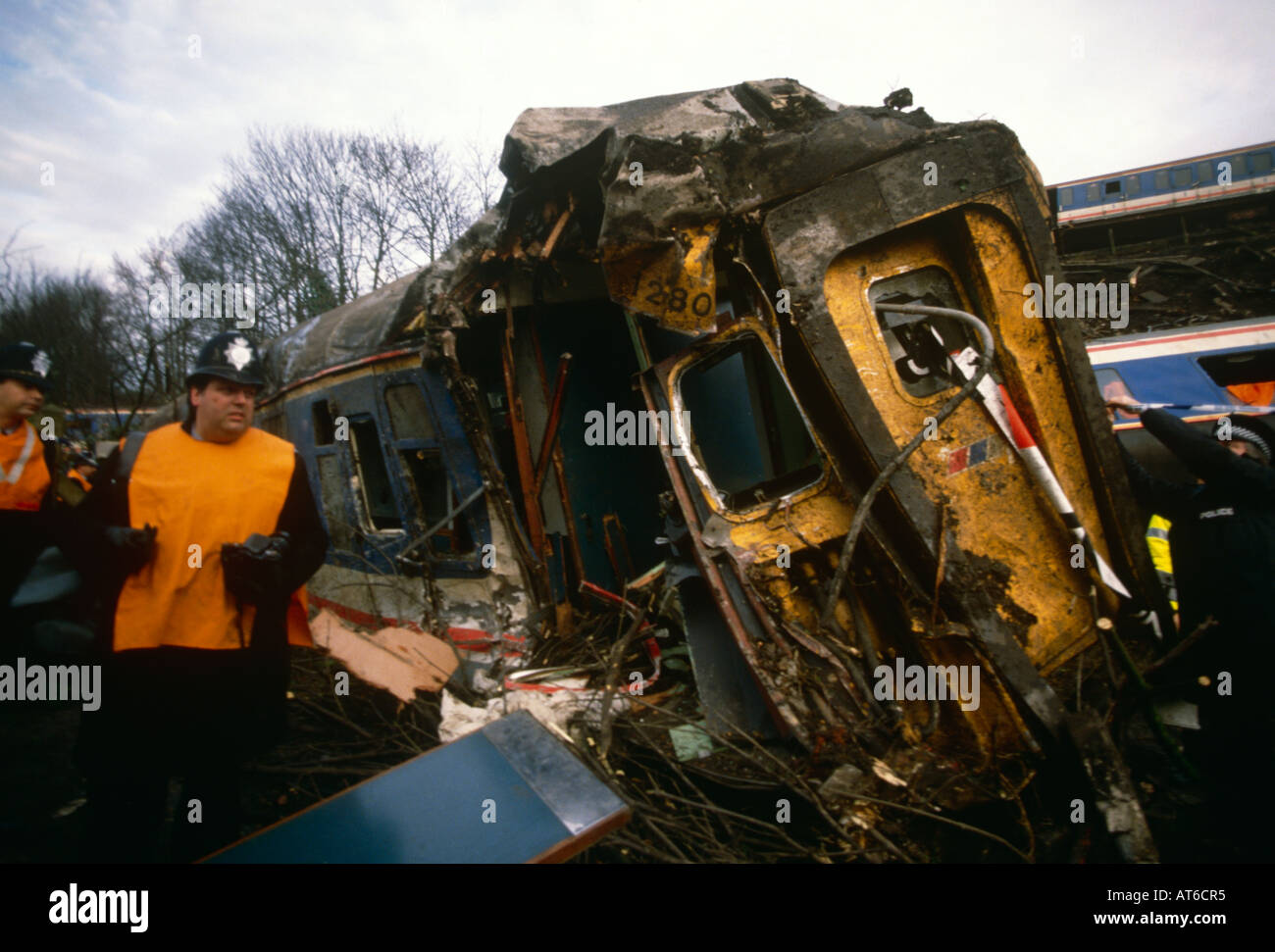 The train crash at Purley in Surrey England on March 4th 1989 Six people died and eighty were injured when two trains collided Stock Photo