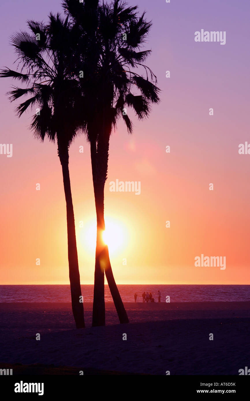 Venice Beach at Sunset Los Angeles California Stock Photo - Alamy