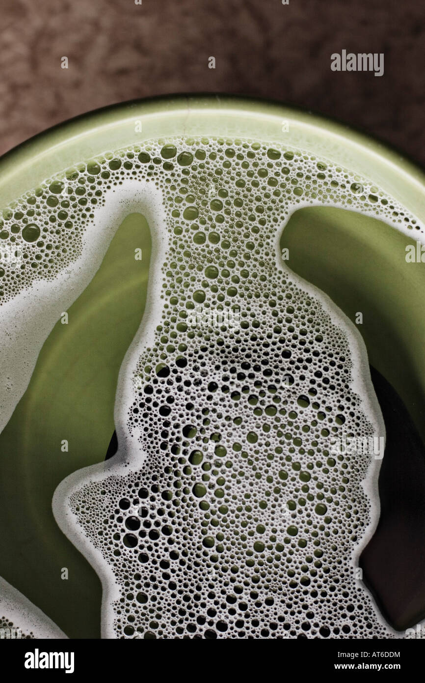 Bowl with soap bubbles, close-up Stock Photo