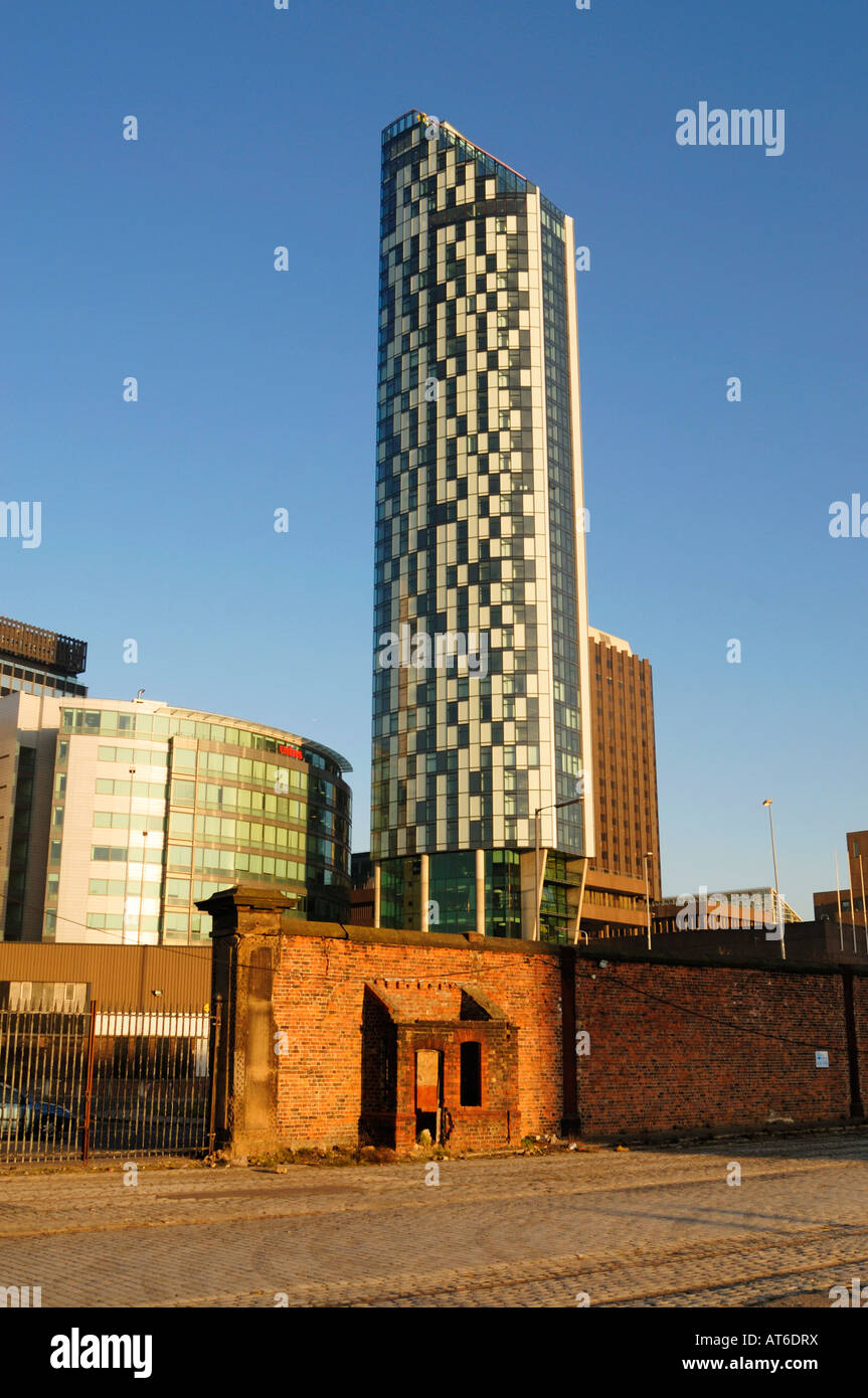 Derelict gatehouse building in Princes Dock in Liverpool which is