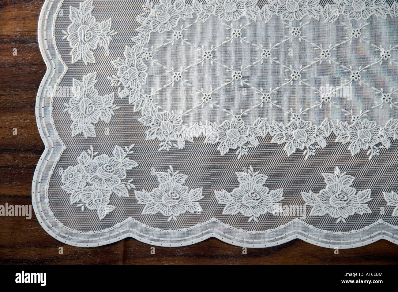 White Table cloth, close-up Stock Photo