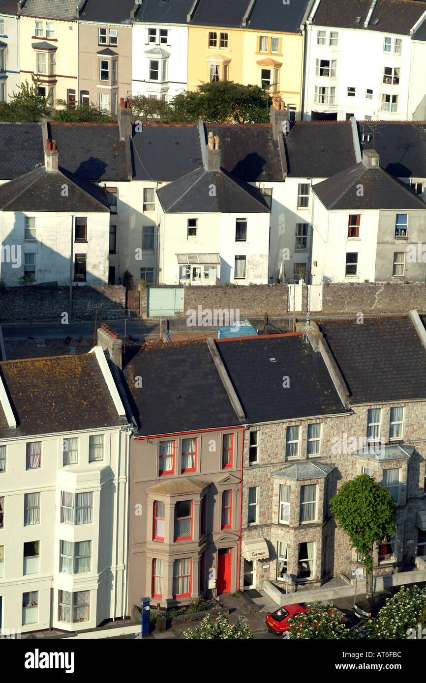 Terraced Housing in the city of Plymouth Devon UK United Kingdom Stock Photo