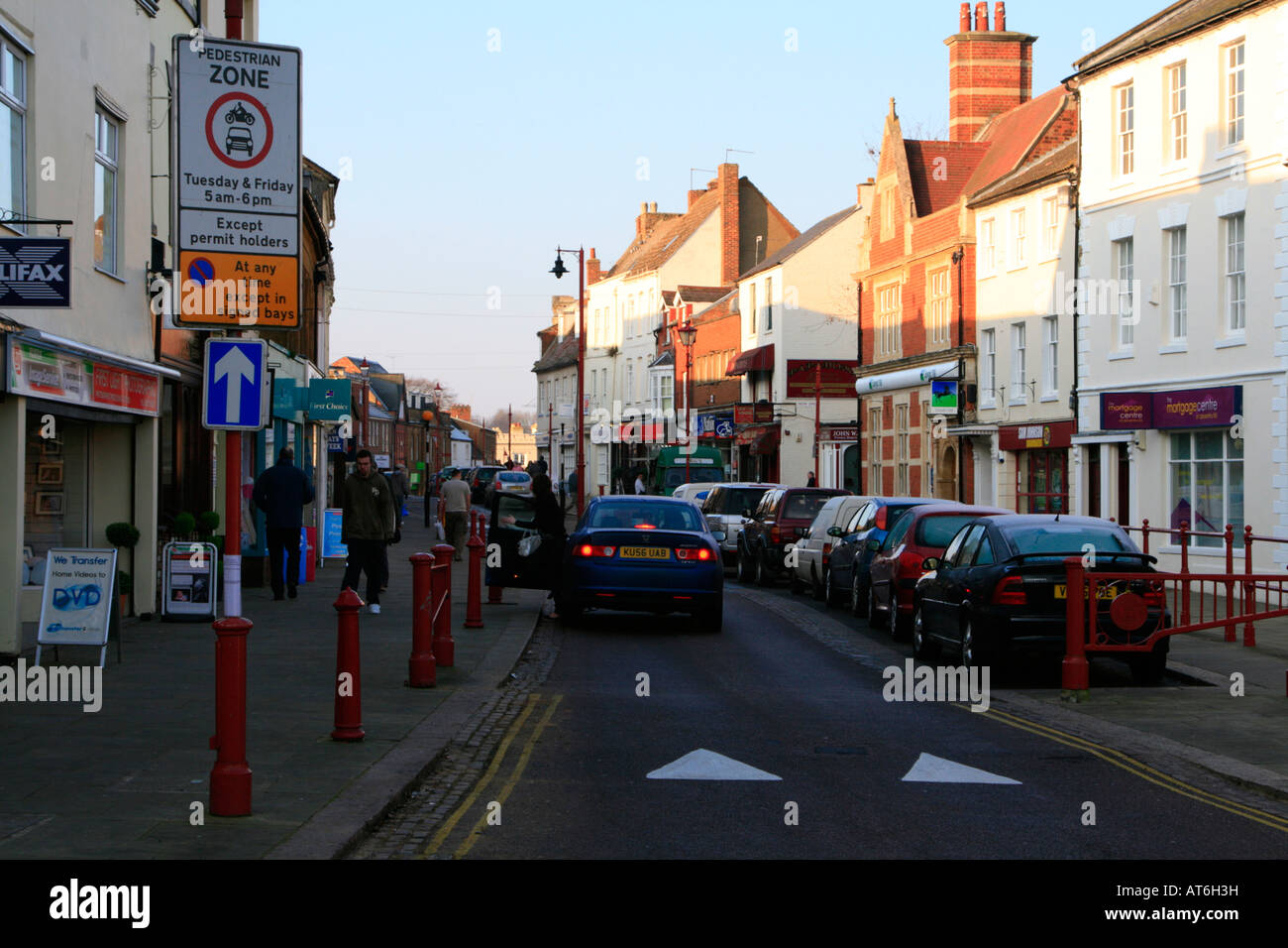 high street shops Daventry market Town centre Northamptonshire, England