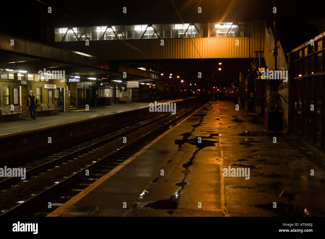 Peterborough Station Late At Night Stock Photo