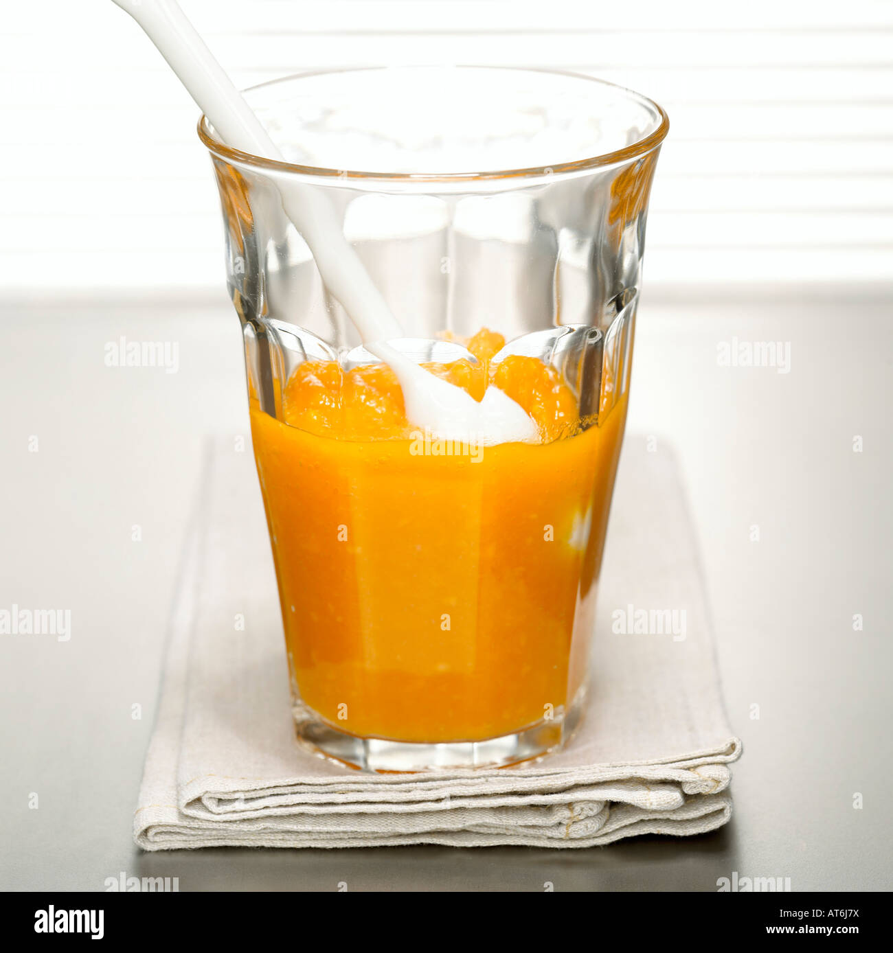 Papaya pulp in glass, closeup Stock Photo Alamy