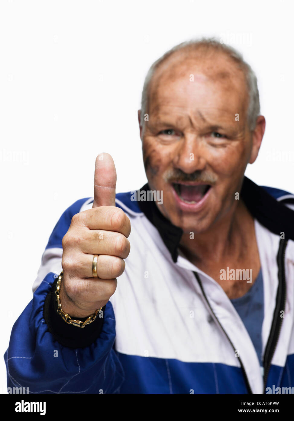 Man showing thumbs up sign, portrait Stock Photo - Alamy
