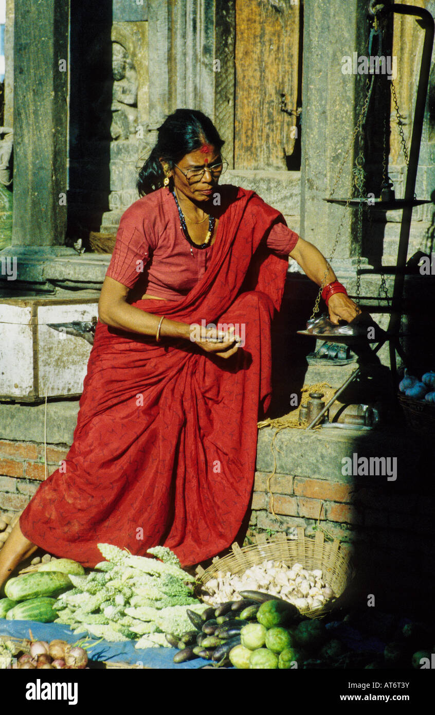 Nepali lady selling vegetables, Kathmandu, Nepal Stock Photo Alamy
