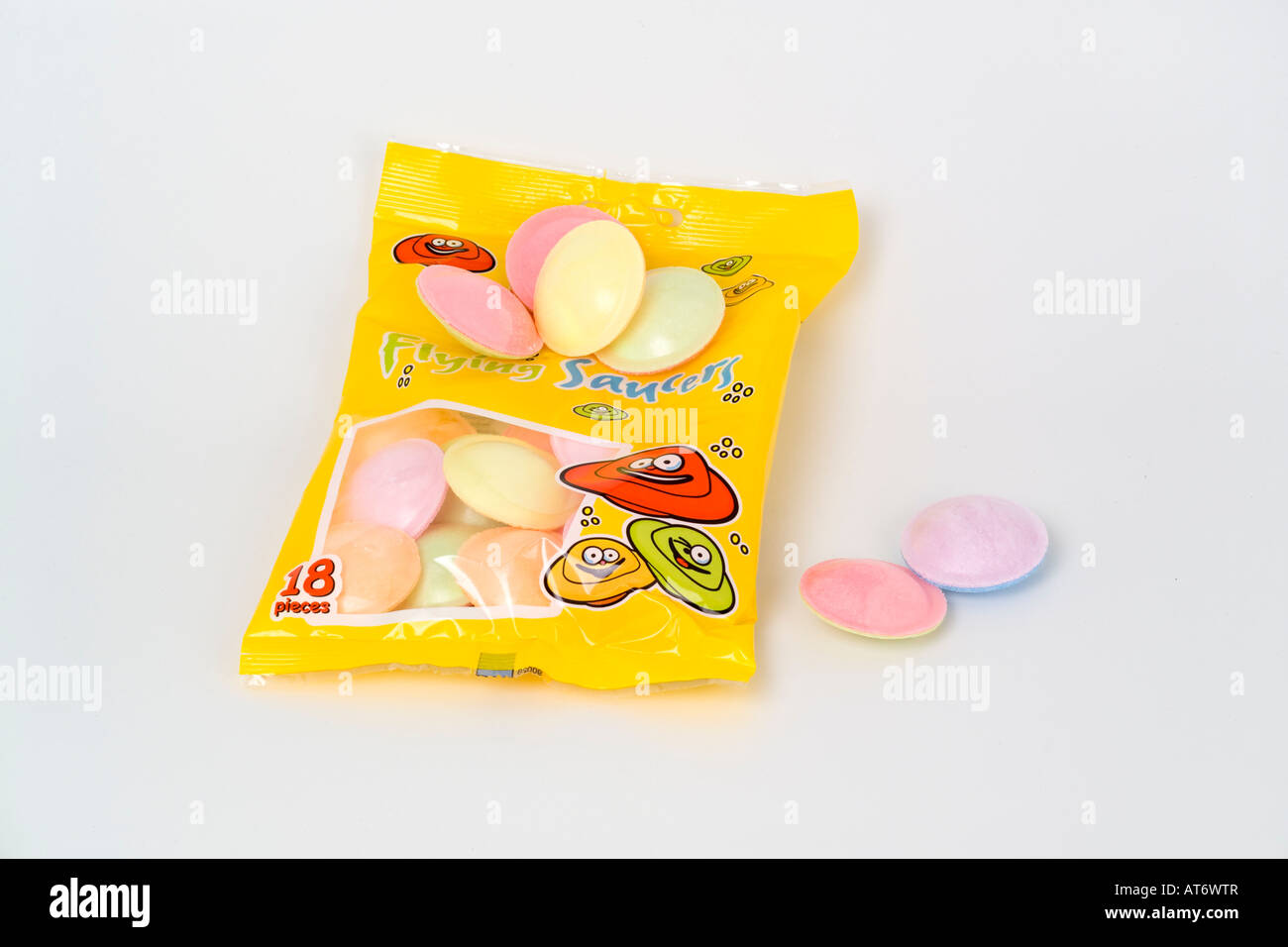 Packet of Sherbet Flying Saucers Sweets Stock Photo - Alamy