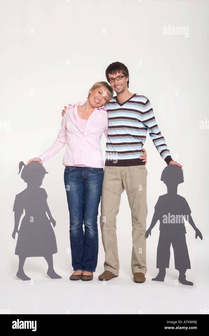 Young couple smiling, portrait Stock Photo