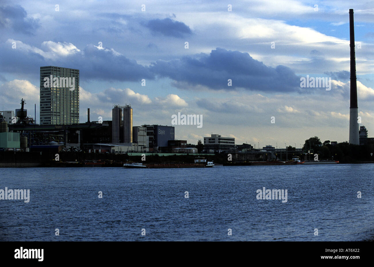 Bayer pharmaceuticals plant in Leverkusen, North Rhine Westphalia, Germany. Stock Photo