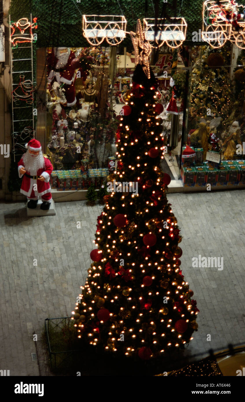 A seasonal display in a shop in Athens Stock Photo