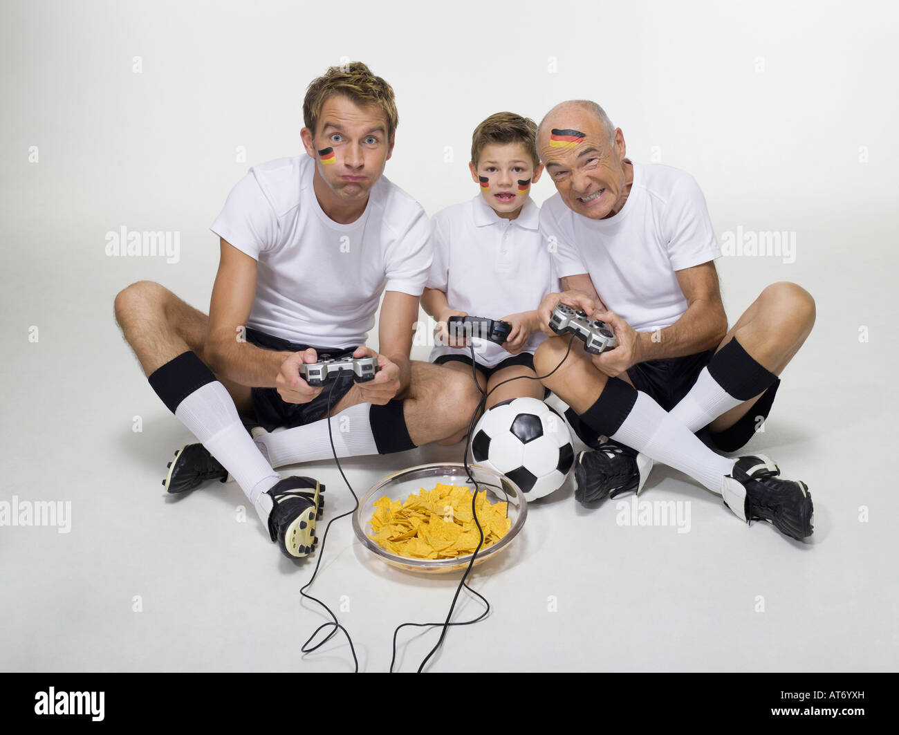 Family portrait three children tension hires stock photography and