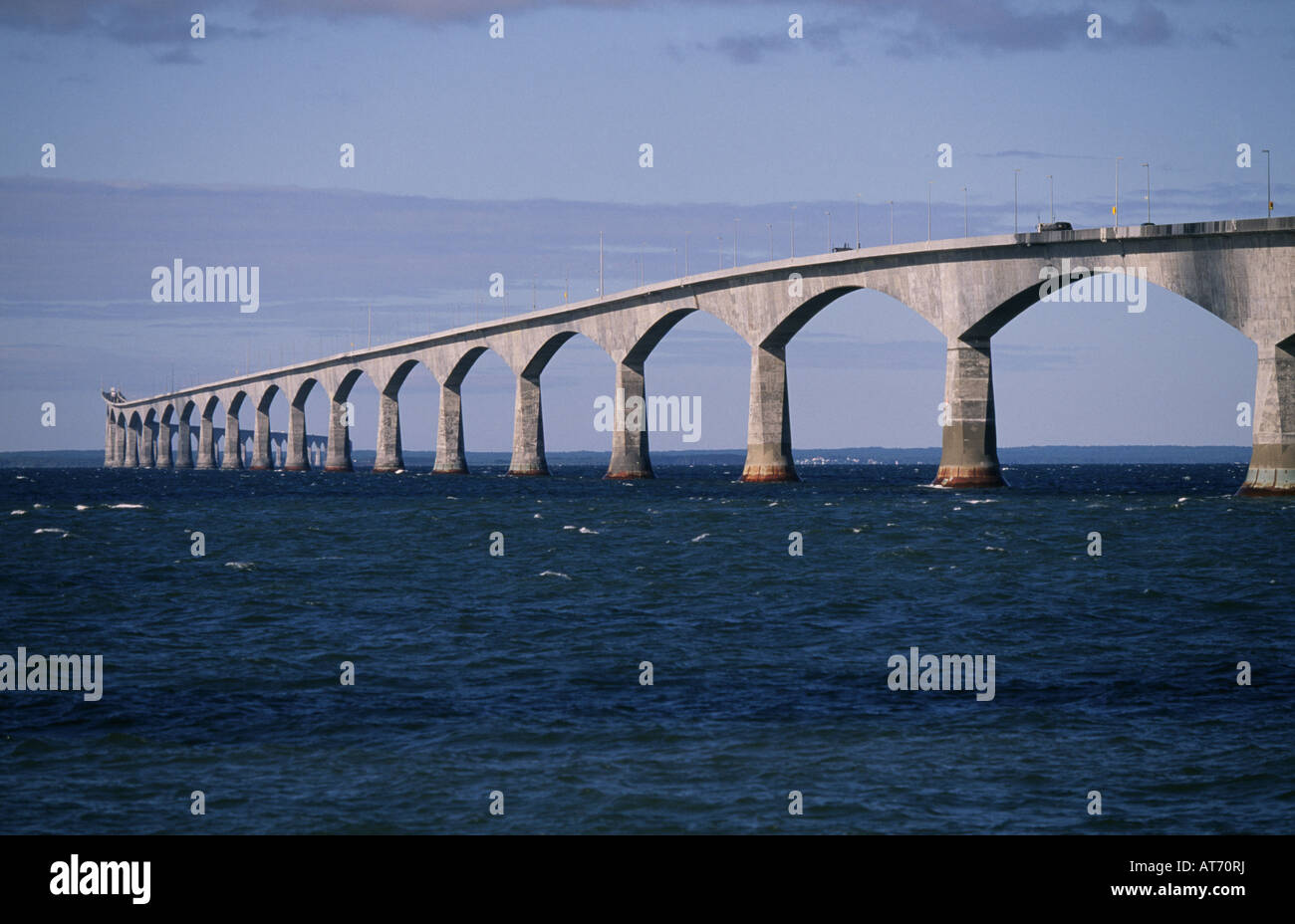 A view of the Confederation bridge the longest bridge over ice covered
