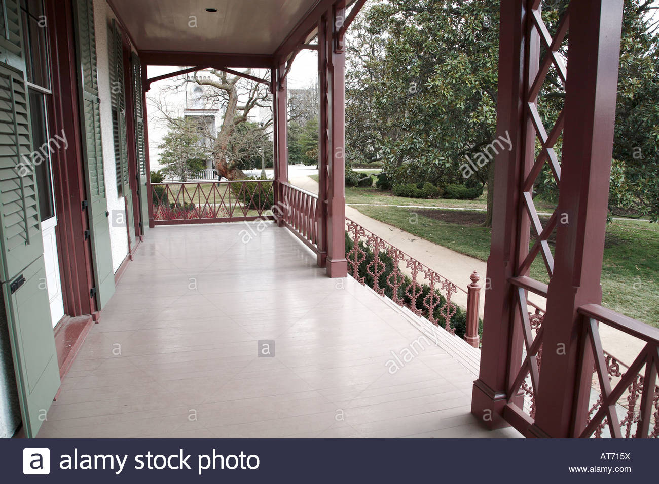 Back Porch Of The Lincoln Cottage In Washington Dc Stock Photo