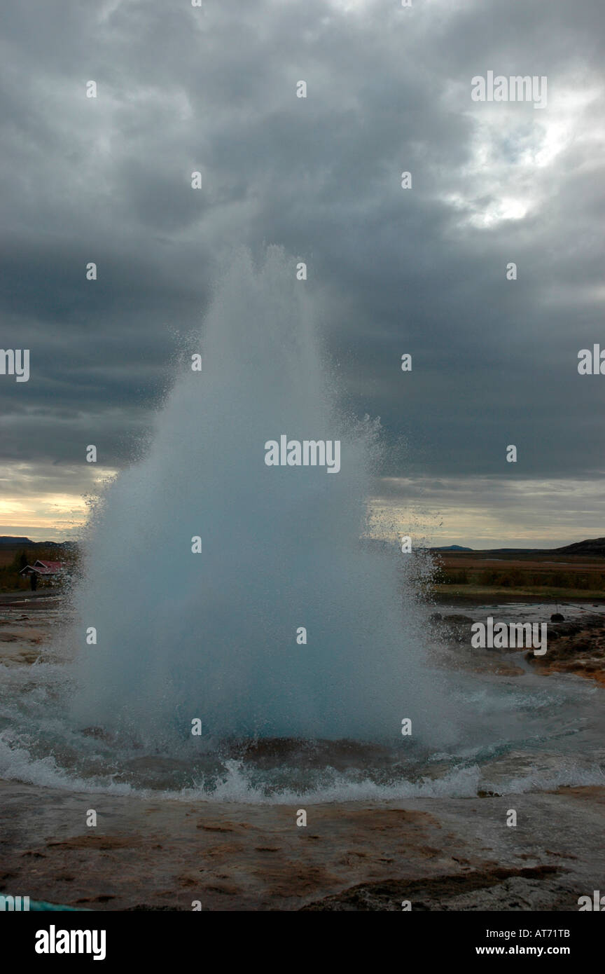 Geyser hot water Iceland Stock Photo - Alamy
