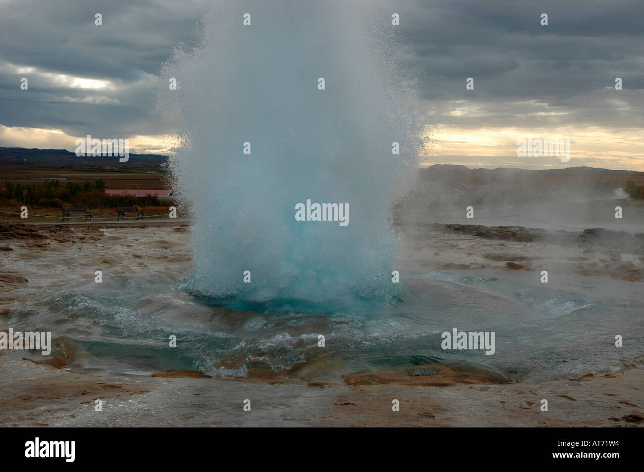 Geyser hot water Iceland Stock Photo - Alamy