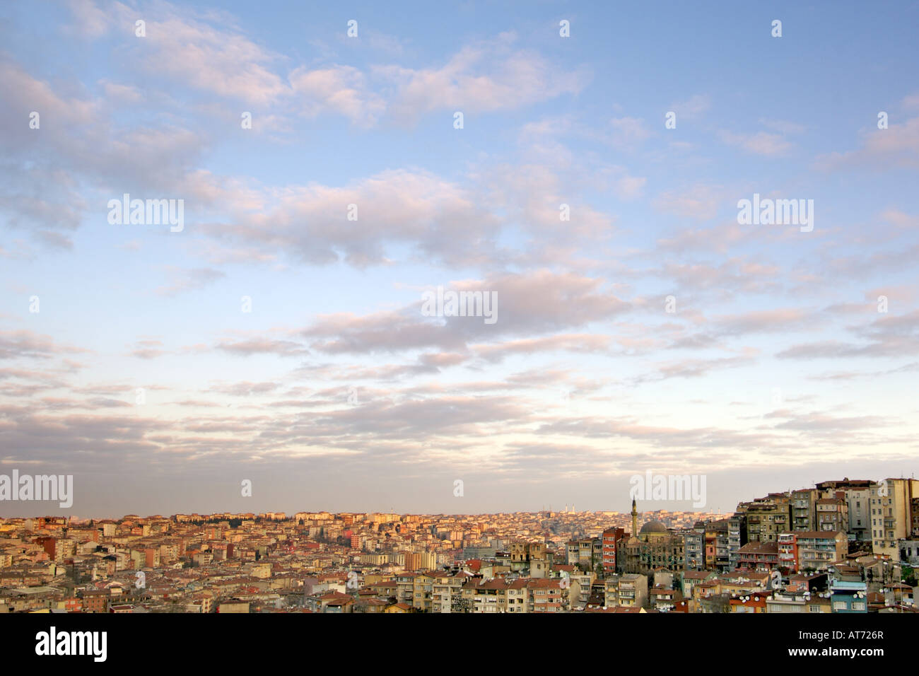 Early morning view of suburban and residential buildings in Istanbul. Stock Photo