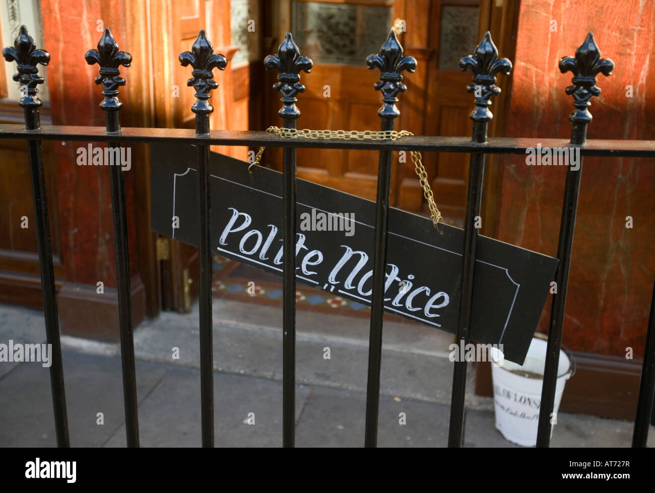 a sign in a pub in notting hill, london Stock Photo