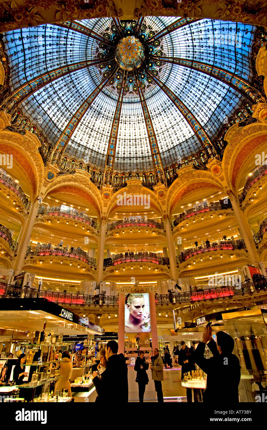 Galeries Lafayette Paris Hermes Givenchy Chanel Bvlgari Stock Photo
