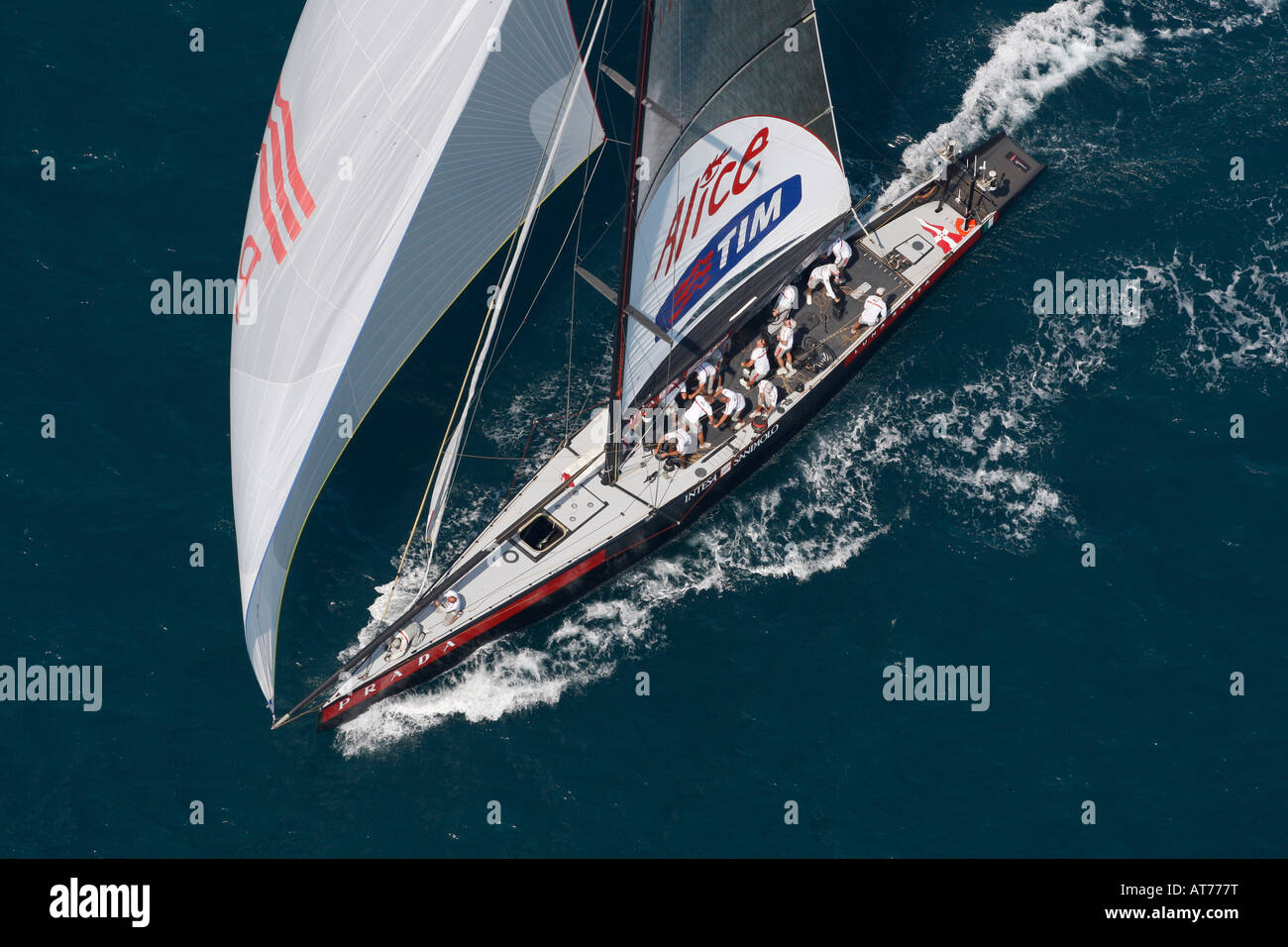32nd America's Cup challenger Luna Rossa Challenge of Italy races during the Louis Vuitton Cup in Valencia Stock Photo