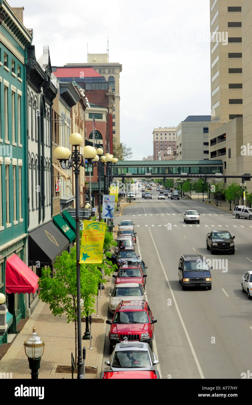 Street scene on Main Street of downtown Lexington Stock Photo Alamy