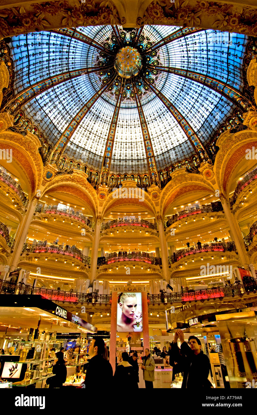 Galeries Lafayette Paris Hermes Givenchy Chanel Bvlgari Stock Photo - Alamy