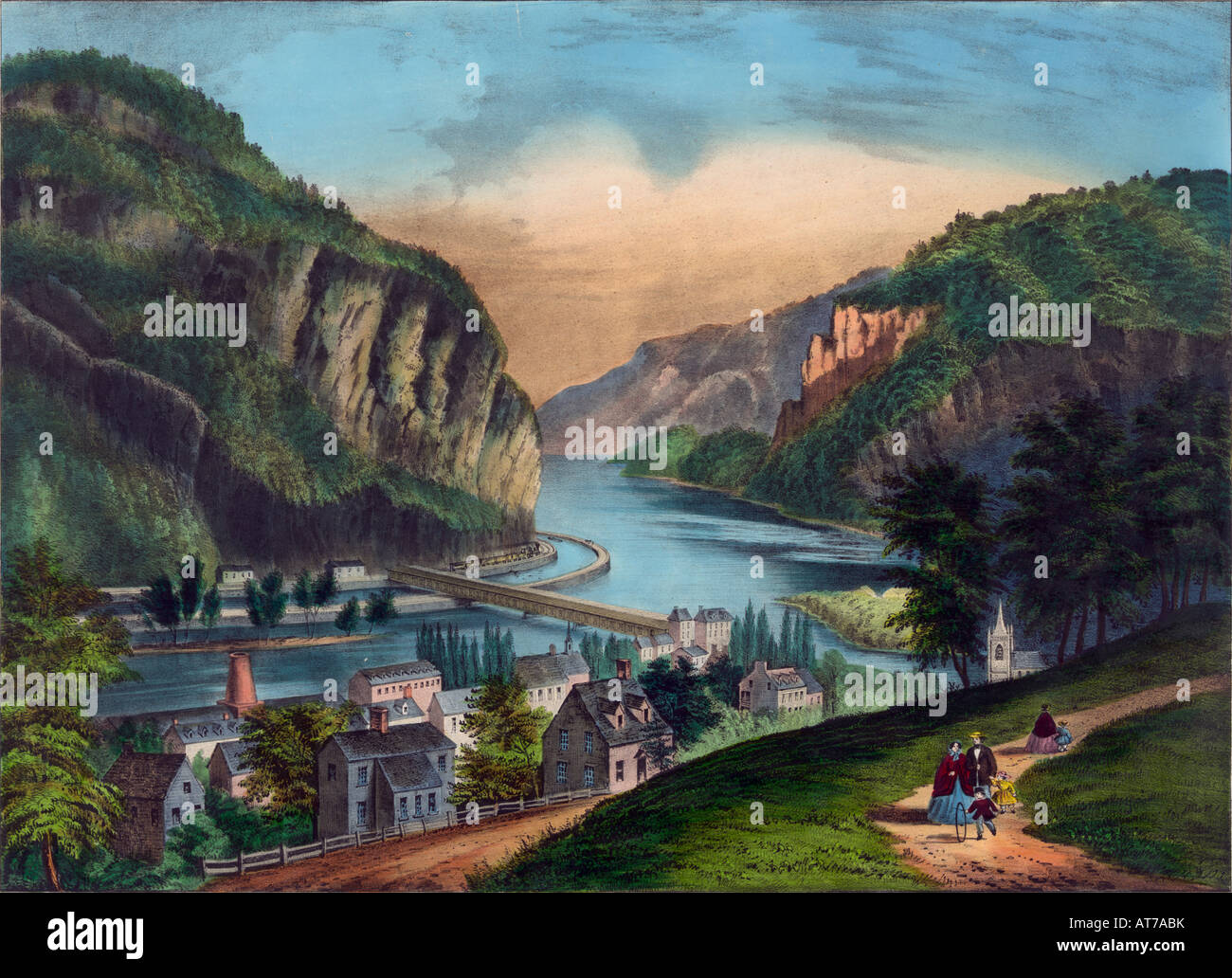 View of Harpers Ferry Va from the Potomac side Stock Photo