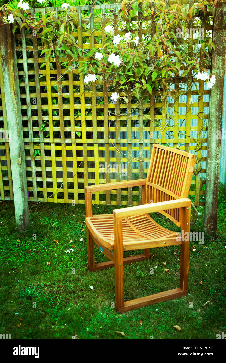 Chair in the garden Stock Photo