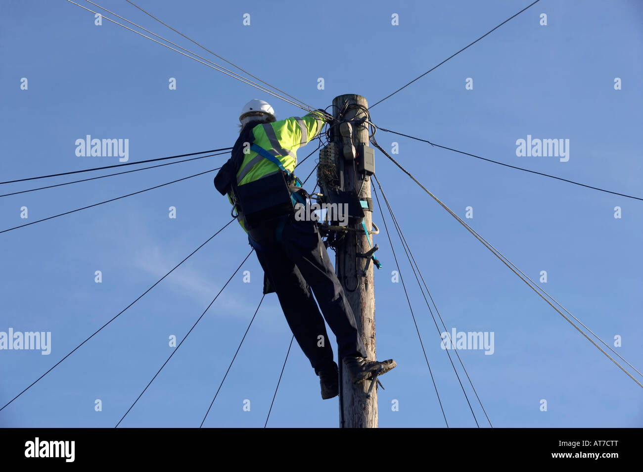 Telephone engineer Stock Photo Alamy