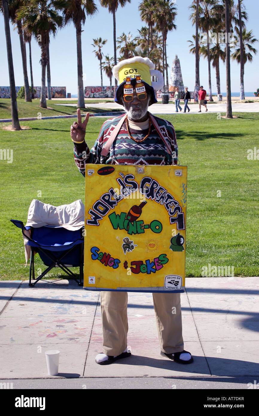 Eccentric on Venice Boardwalk Los Angeles Stock Photo