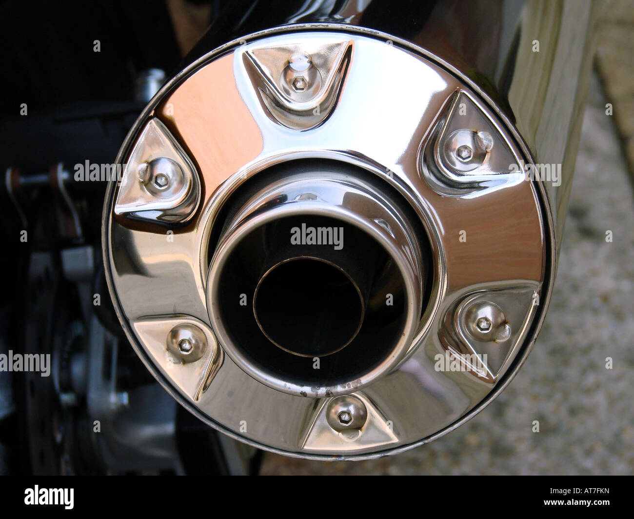 Exhaust Pipe Sports Motorbike Stock Photo Alamy