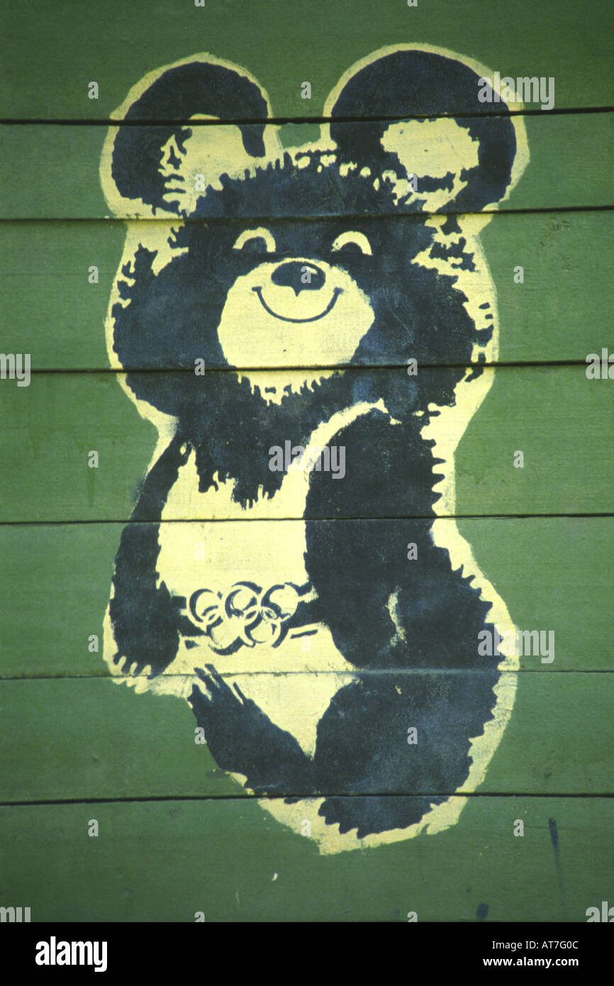 1980 Moscow Olympics mascot Misha Stock Photo