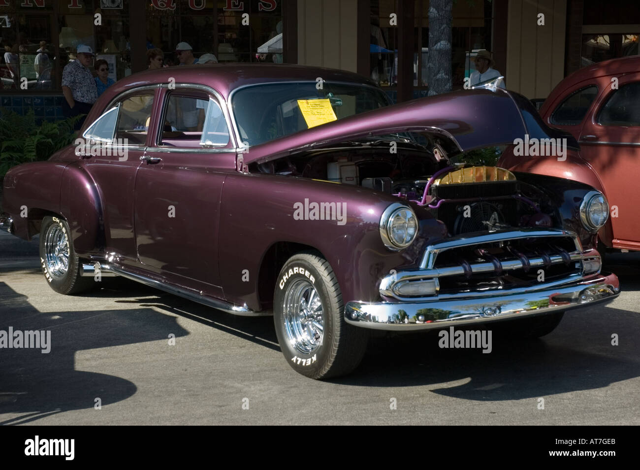 Los Angeles California Car Show Antique Customized Chevy Chevrolet 1952 52 1957 57 Stock Photo Alamy