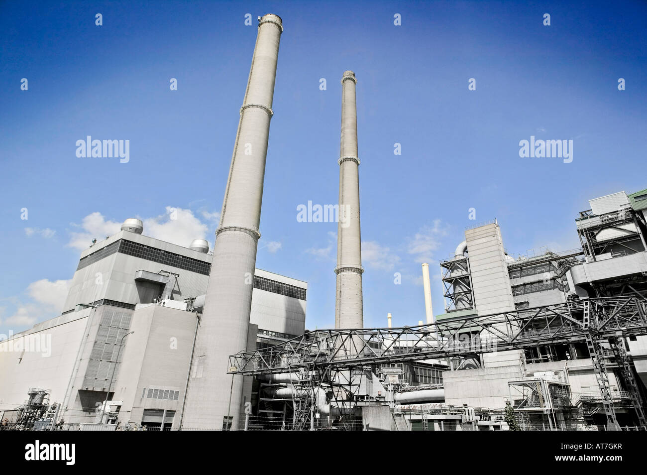 plant power industry electricity factory electric energy generator in  Düsseldorf Germany Europe North Rhine Westphalia Stock Photo