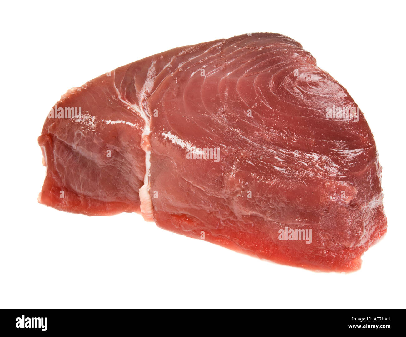big piece of thunnus albacares tuna thunfish thun LOIN shashimi sushi standard marbled meat low-fat low fat lean Stock Photo