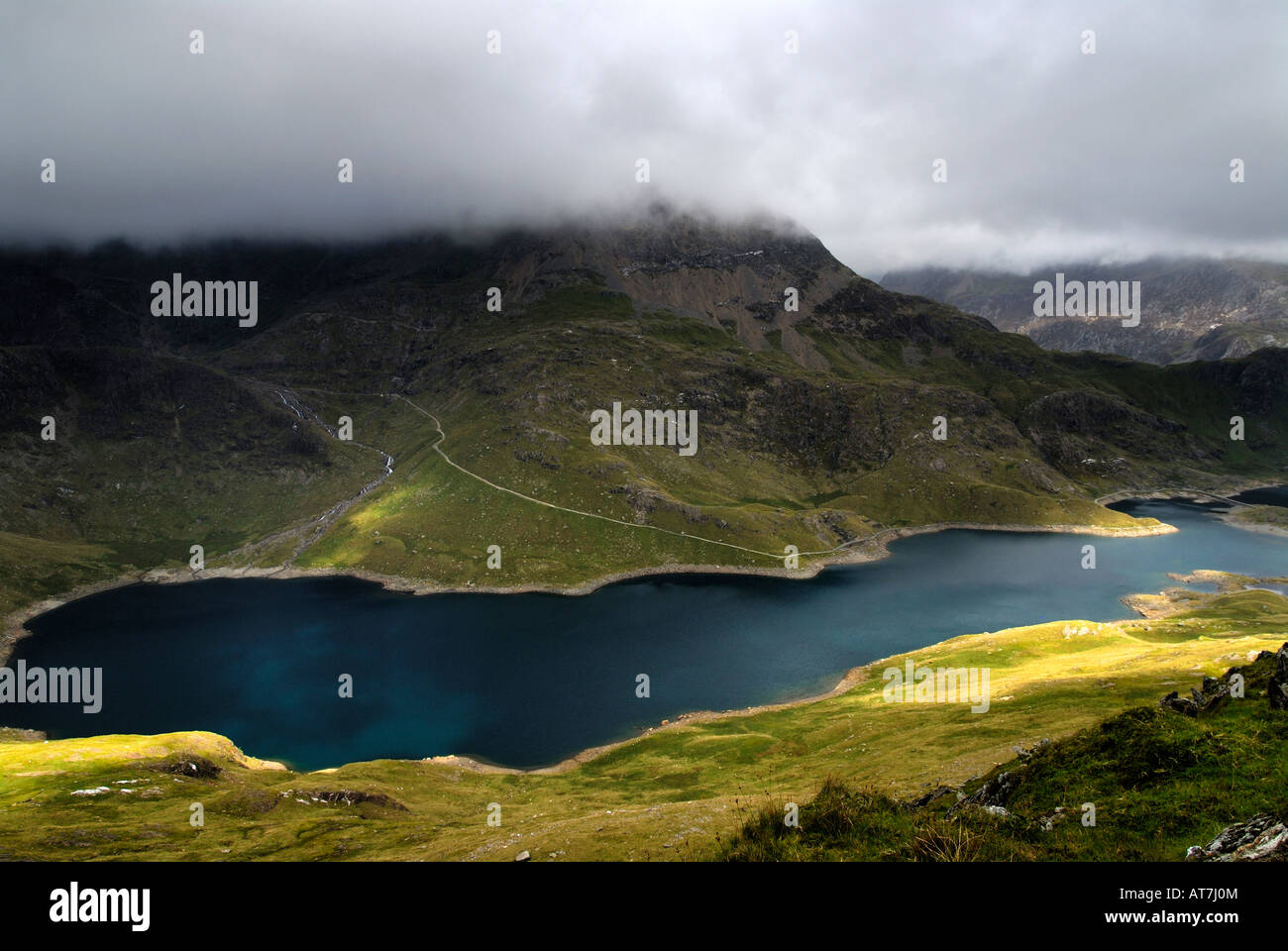 Llyn Llydaw view from Lliwedd Bach. Snowdonia National Park Stock Photo