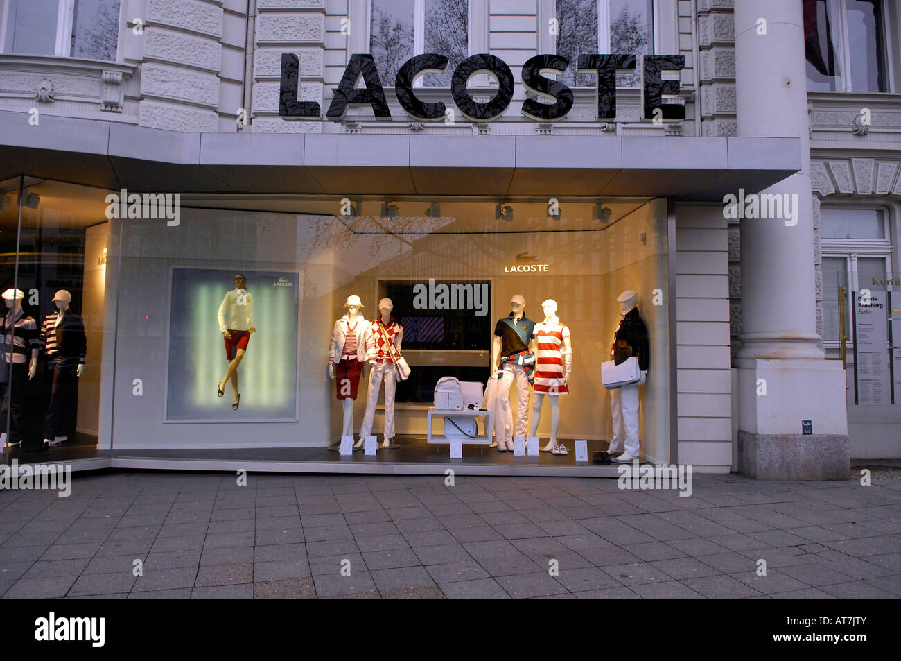lacoste designer shop display front street city ku-damm berlin germany travel tourism Stock Photo - Alamy