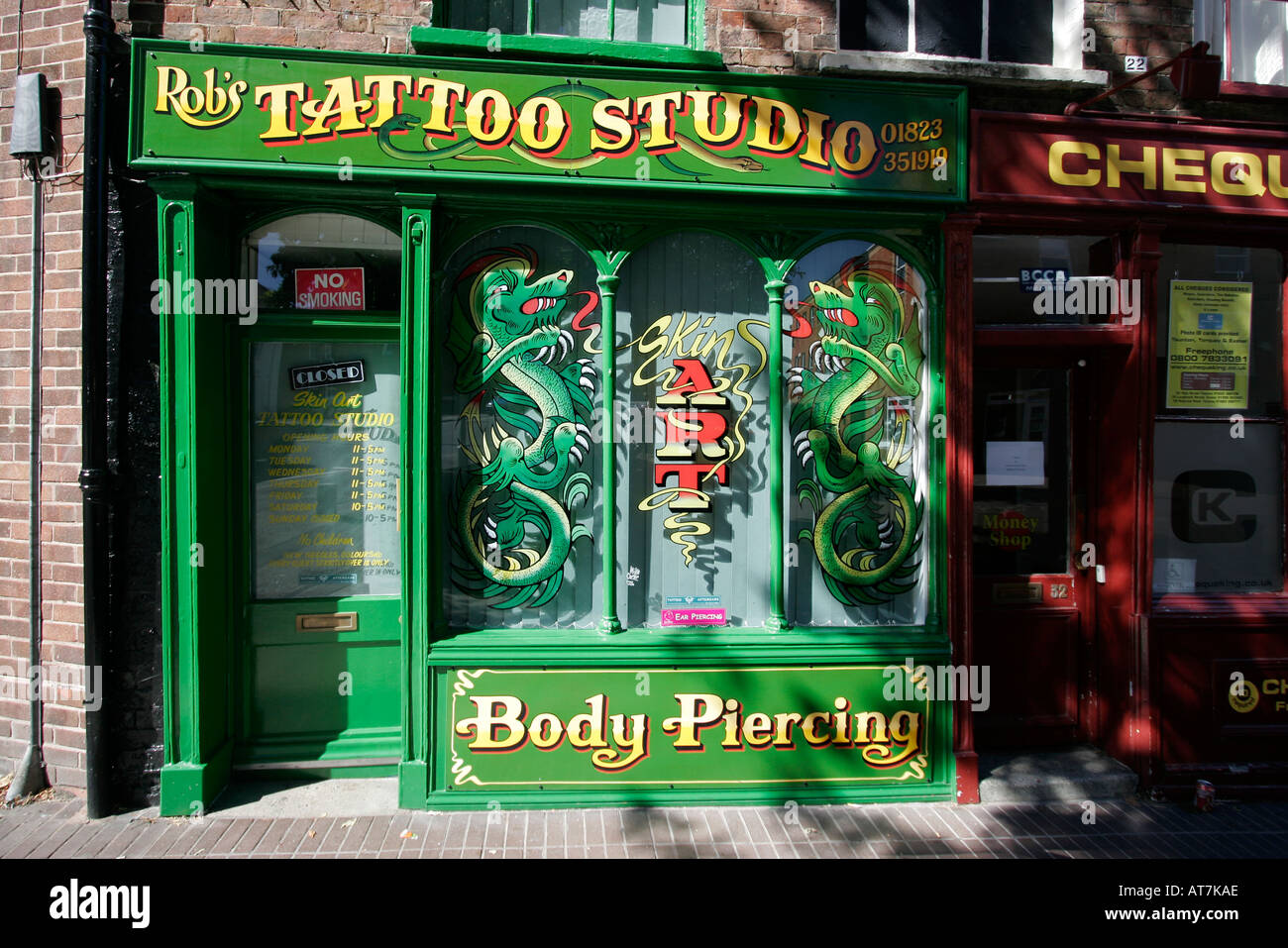 Tattoo parlour in Taunton Somerset Stock Photo