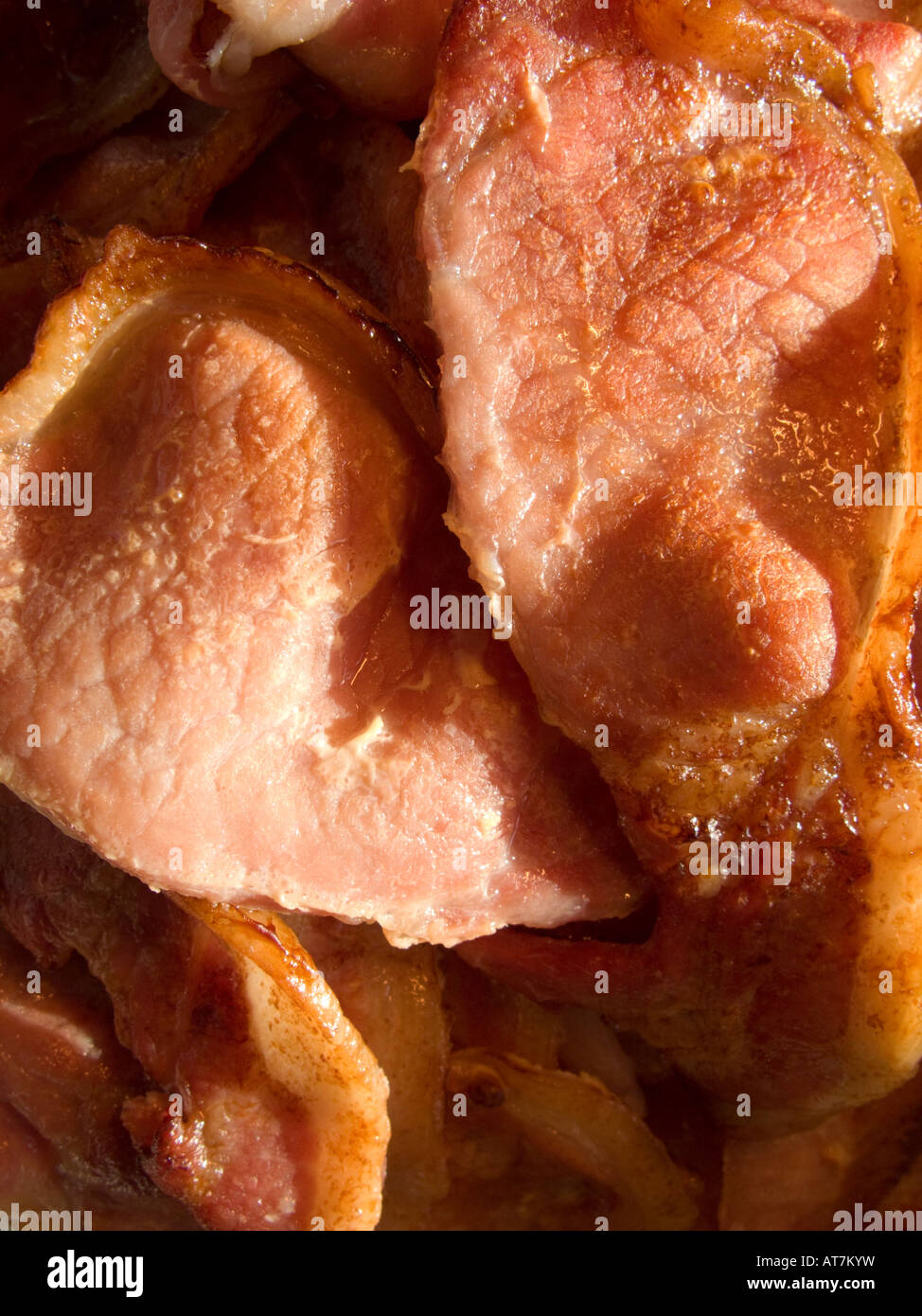 Pile of cooked rashers of bacon Stock Photo Alamy