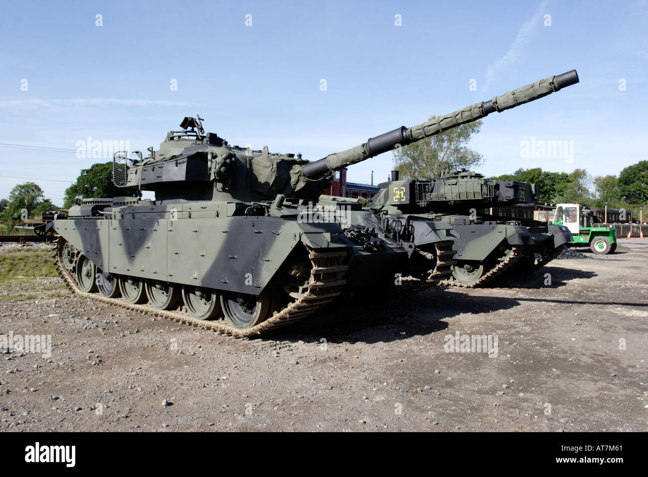 A tank with guns pointing upwards Stock Photo