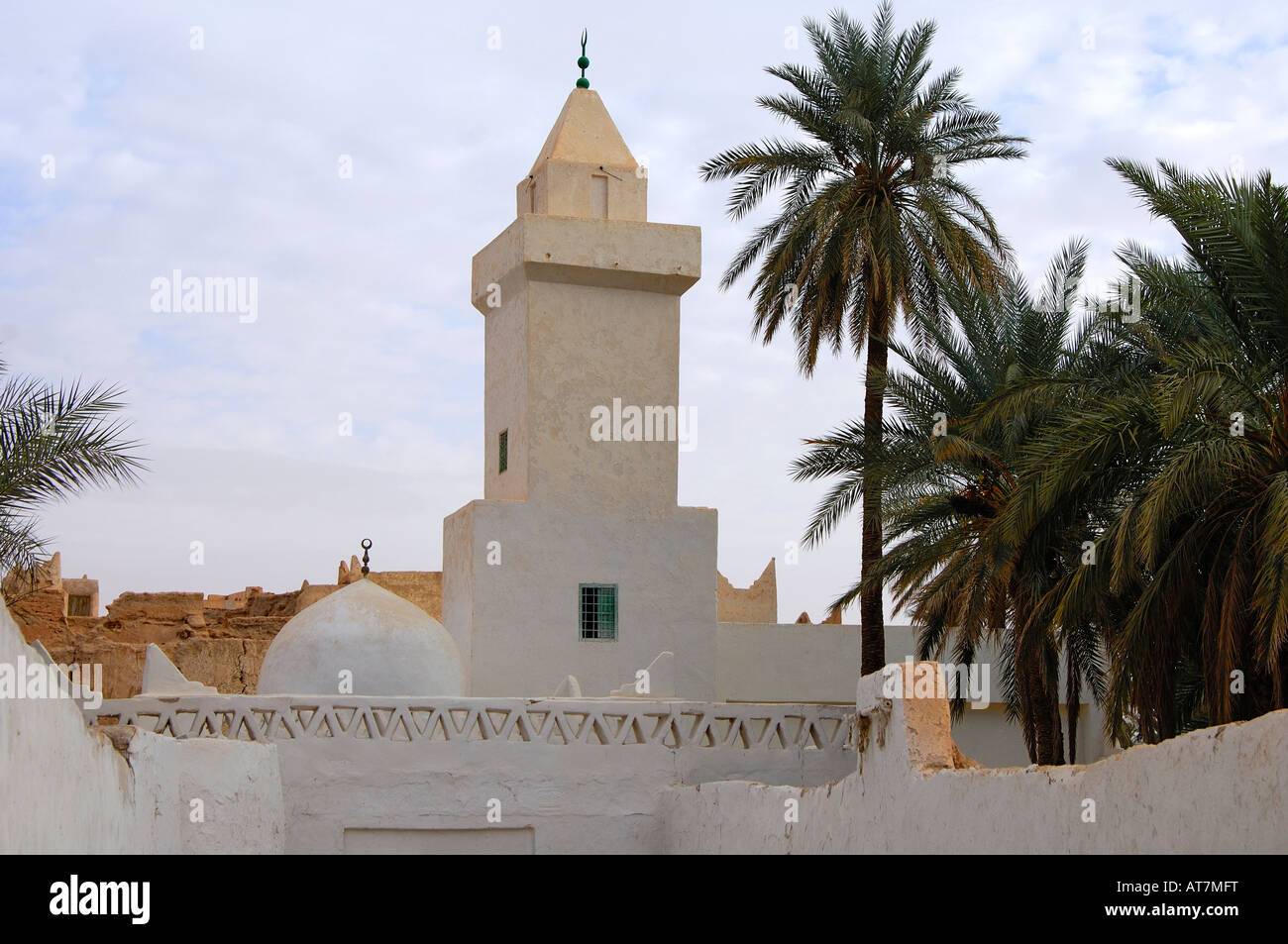 Mosque at the entrance to the Old town of Ghadames UNESCO world heritage Libya Stock Photo
