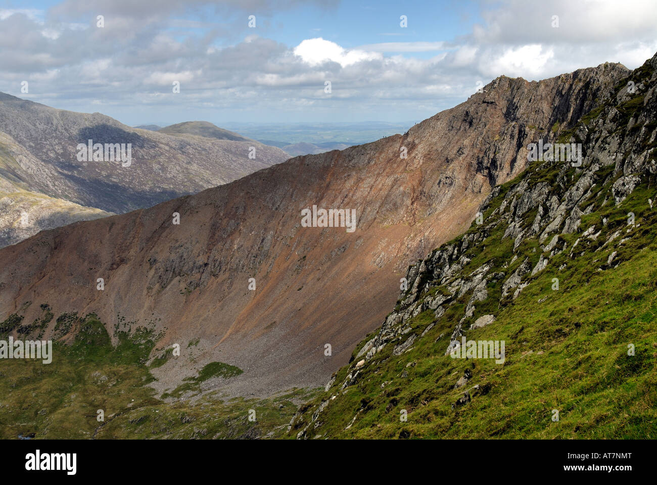 Crib Groch view from Clogwyn y Person. Snowdonia National Park Stock Photo