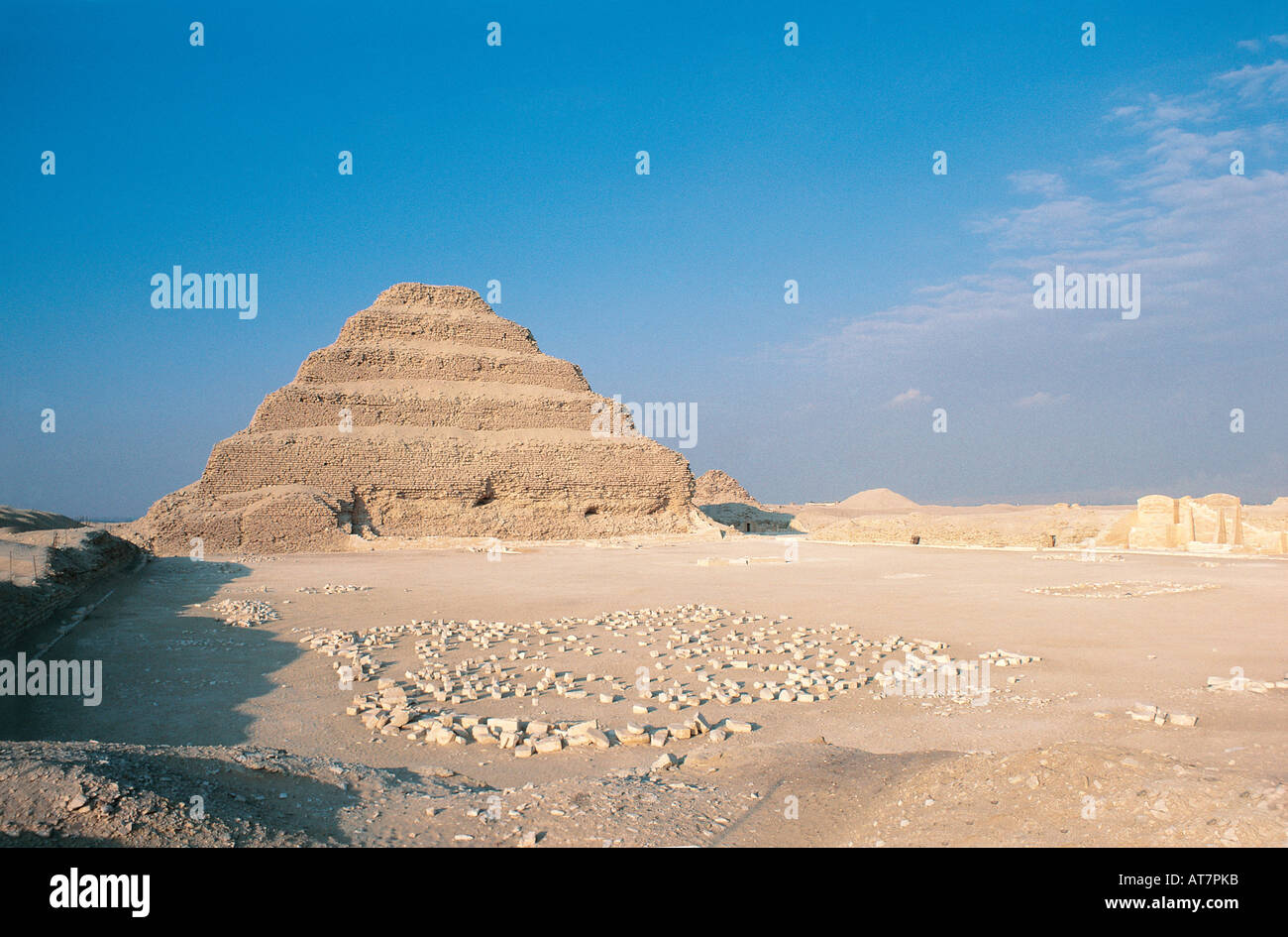 The Step Pyramid of Sakkara near Giza and close to Cairo Egypt Stock Photo