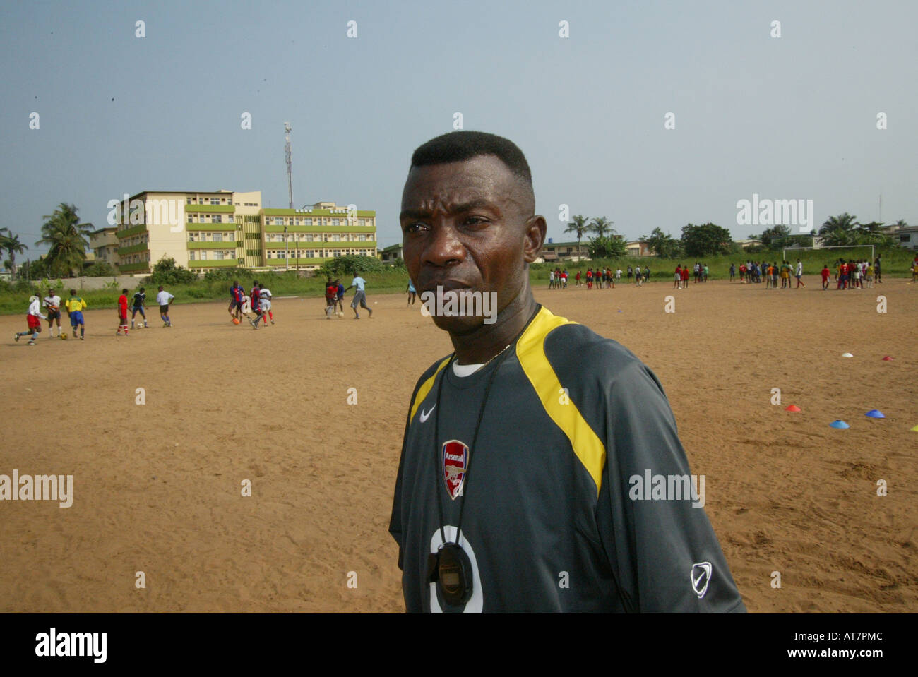 In Lagos many young football talent wants to join the organisation CATS. Their goal is to reach the national football team Stock Photo