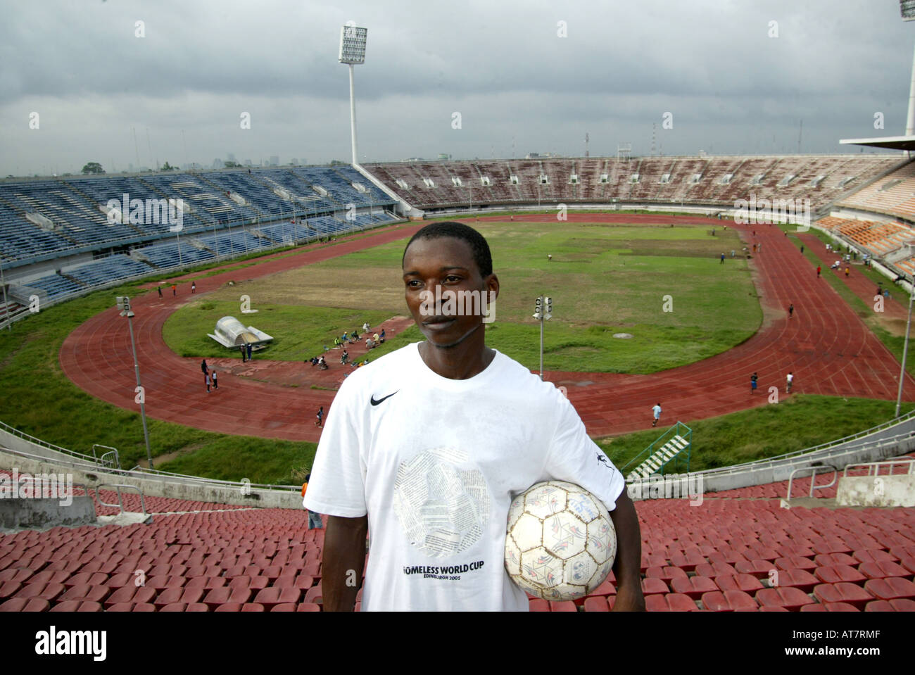 In Lagos many young football talent wants to join the organisation CATS. Their goal is to reach the national football team Stock Photo
