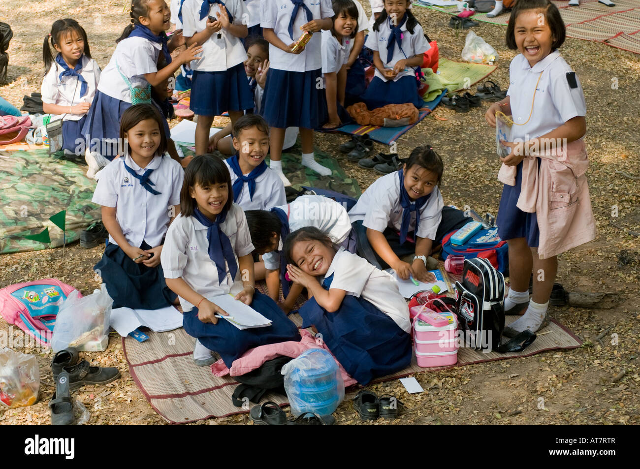 School children in Isan north east of Thailand Stock Photo