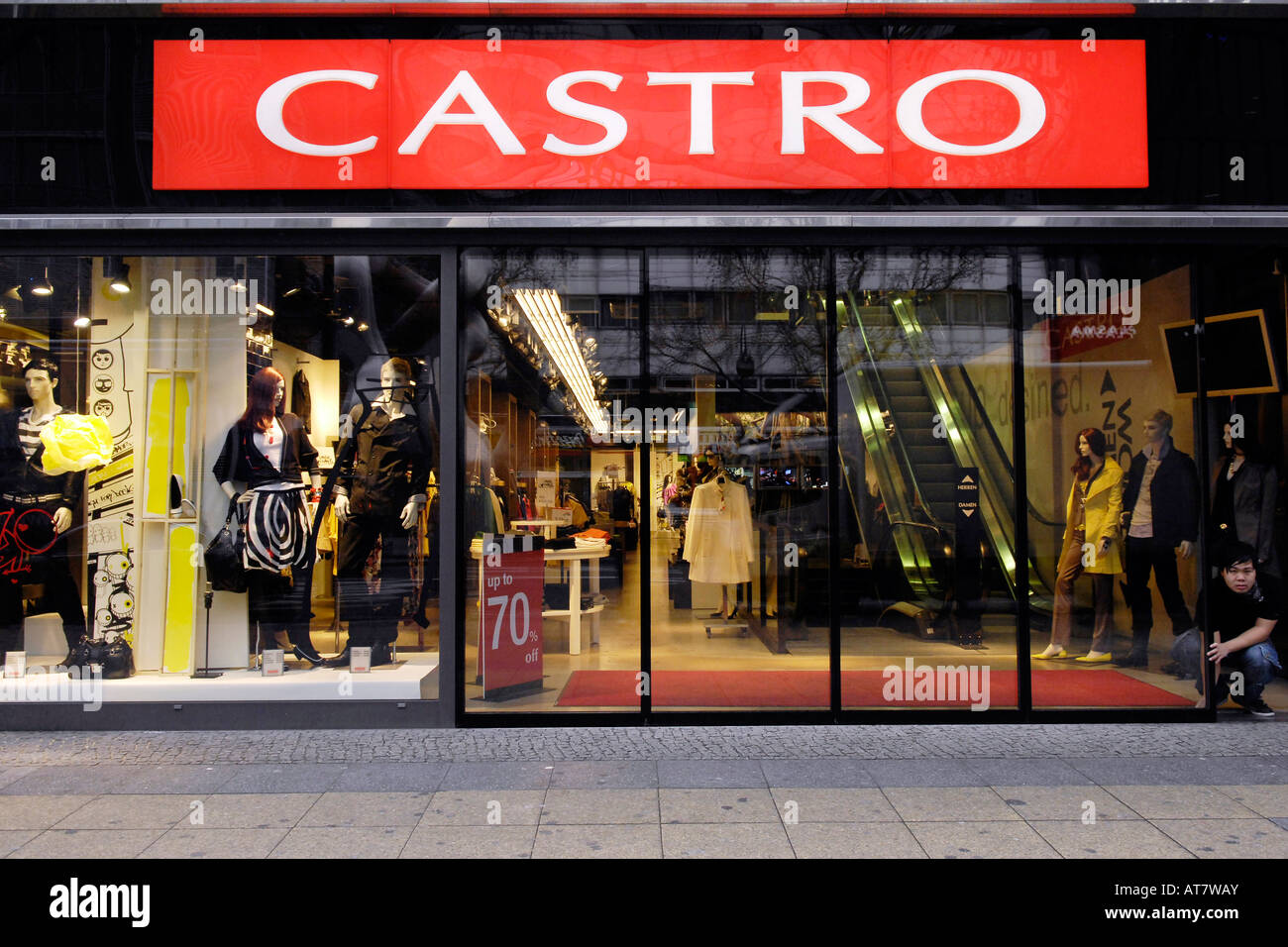 castro ku-damm store shop fashion clothing highstreet germany  kurfurstendamm travel tourism front display window consumerism Stock Photo  - Alamy